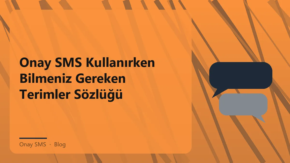Onay SMS ile ilgili terimler ve açıklamaları içeren görsel.